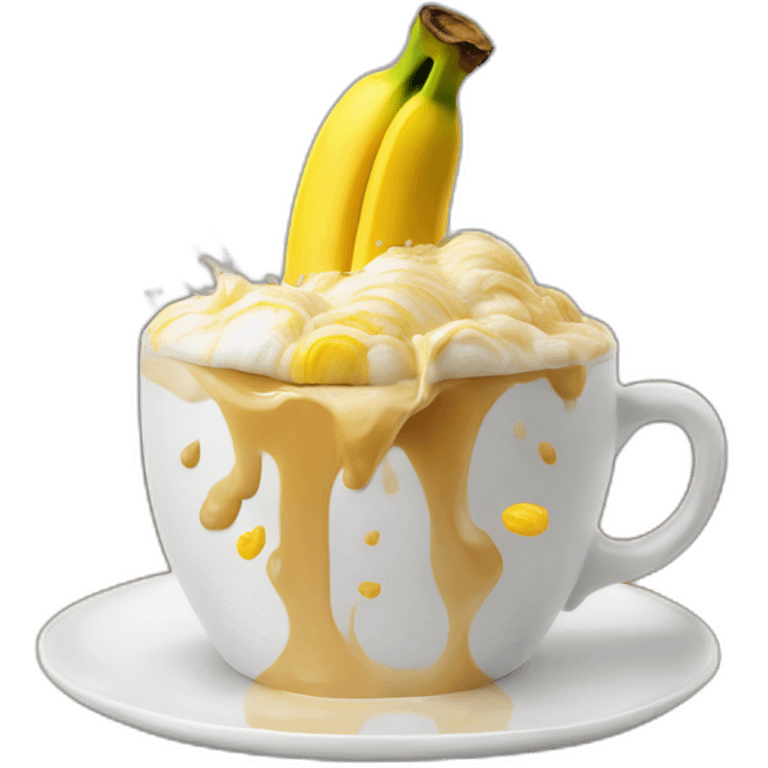 banana splashing in a cappuccino emoji