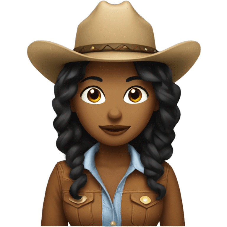 a cowgirl with black hair  emoji