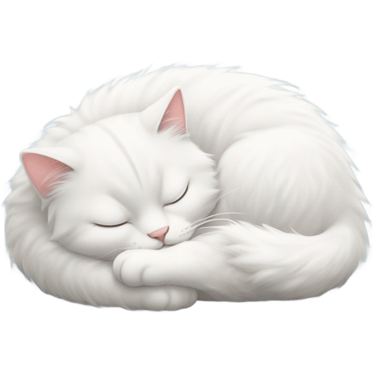 Sleeping white cat emoji