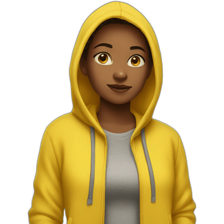 Girl in yellow hoodie emoji