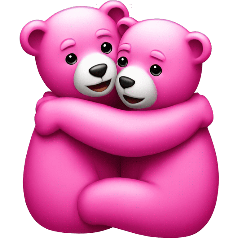 Pink bears hugging emoji