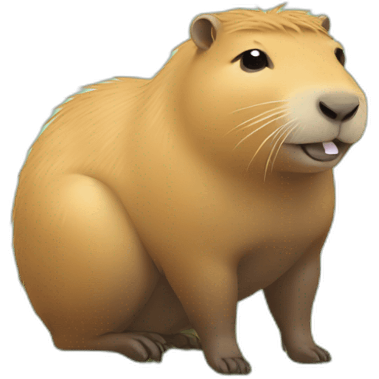 Capybara sweating under the sun emoji