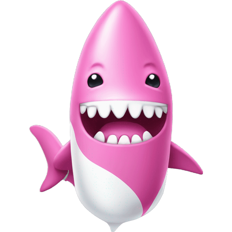 Pink shark whit suncream emoji