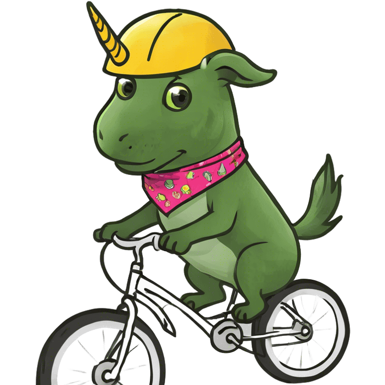 Unicorn dog riding a bicycle  emoji