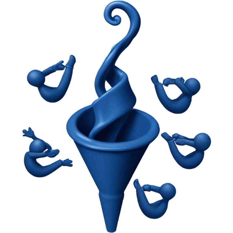 People are being sucked into a dark blue funnel emoji