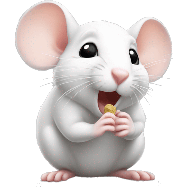 Cute white mouse blowing a kiss emoji