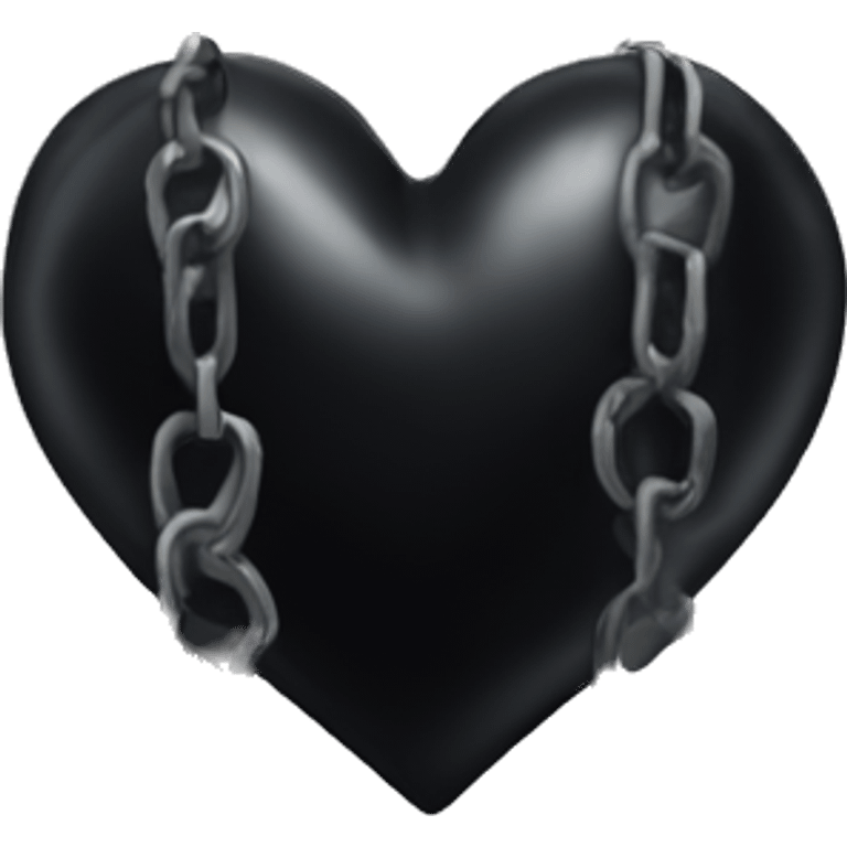 black heart wrapped in chains emoji