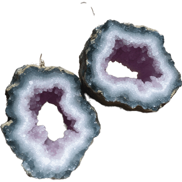 crystal geode earring emoji