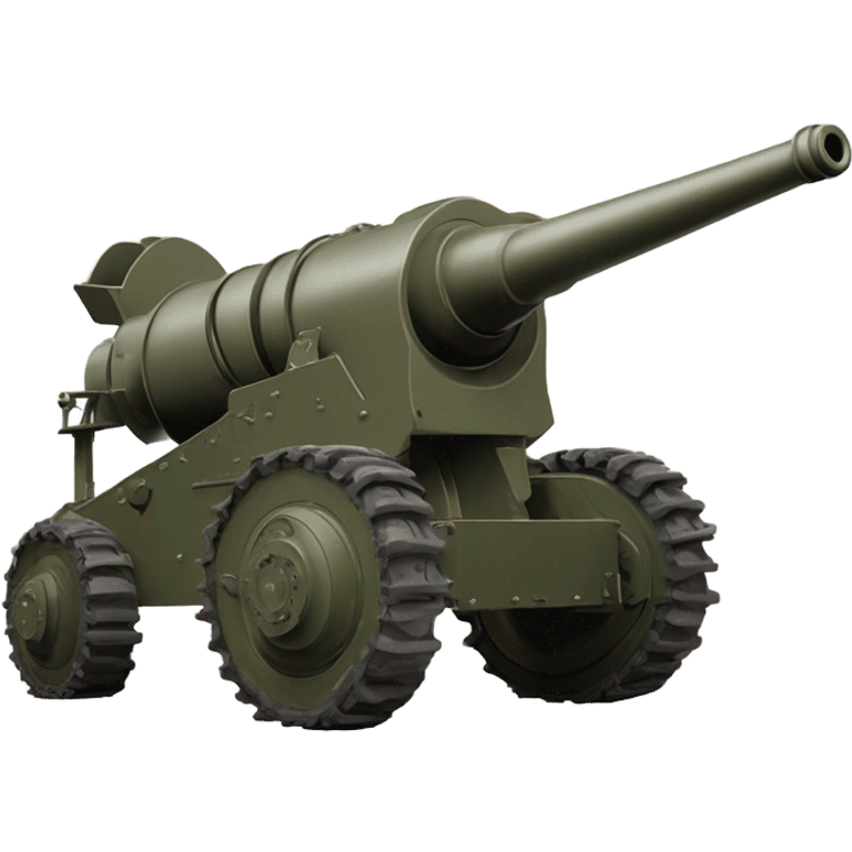 203 mm howitzer M1931 (B-4) (ww2 era russian artillery howitzer) pointing to the sky emoji