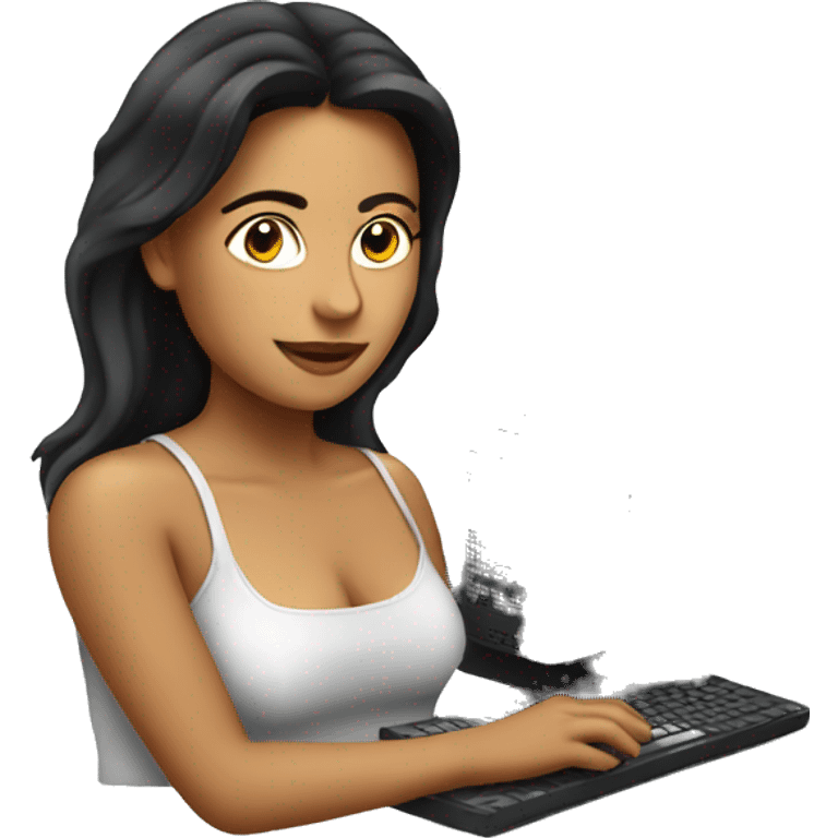 Latin women with computer emoji