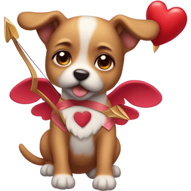 dog as valentine cupid emoji