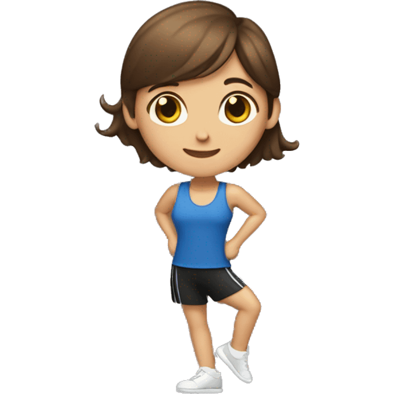 physical education dancing teacher with brown hair emoji