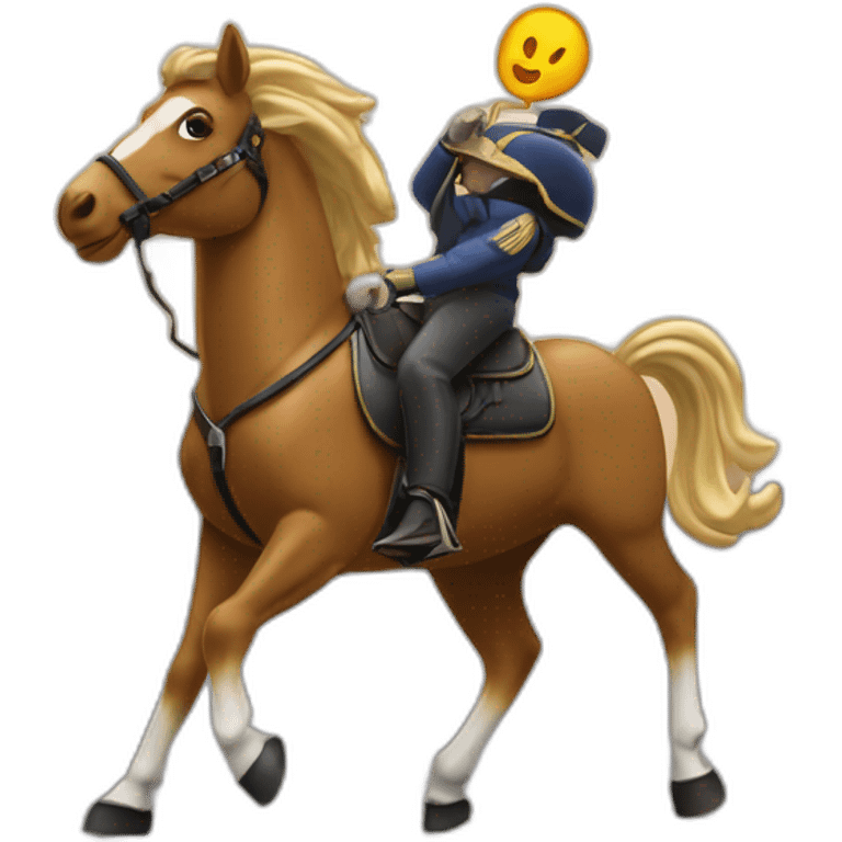 Poutine sur un cheval qui danse emoji