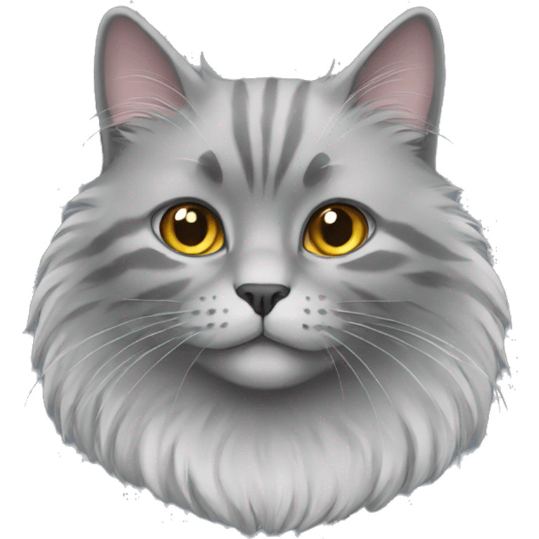 Fluffy grey cat emoji