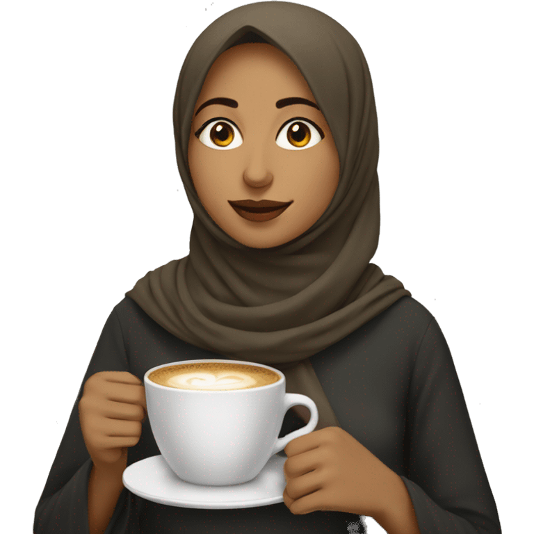 Muslim girl drinking a coffee emoji