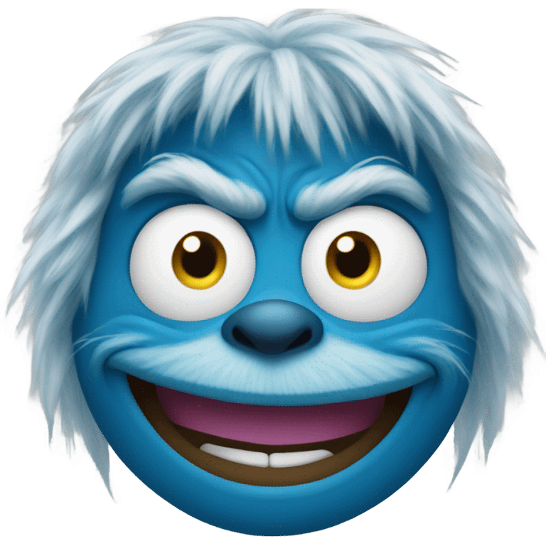 Blue grinch smiling emoji