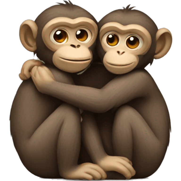 2 Monkeys hugging  emoji