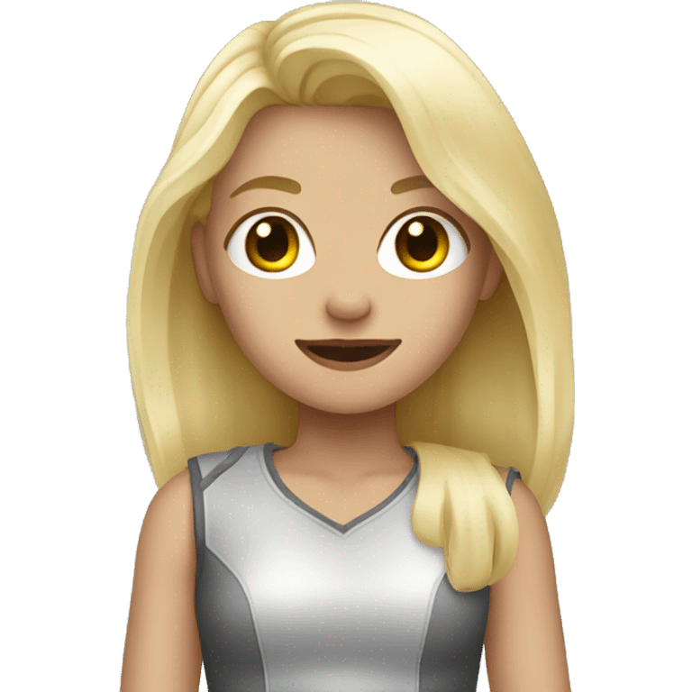 blonde girl with metal brace emoji