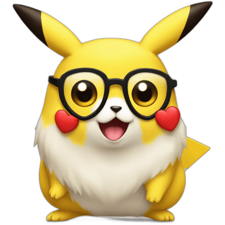 Pikachu avec des coeur aux yeux emoji