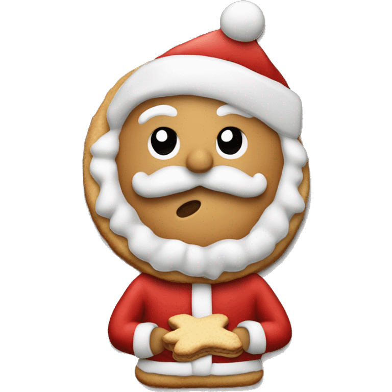 Santa clause with a Christmas biscuit  emoji