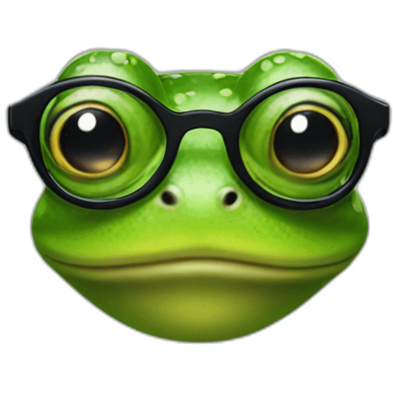 frog with black glasses emoji