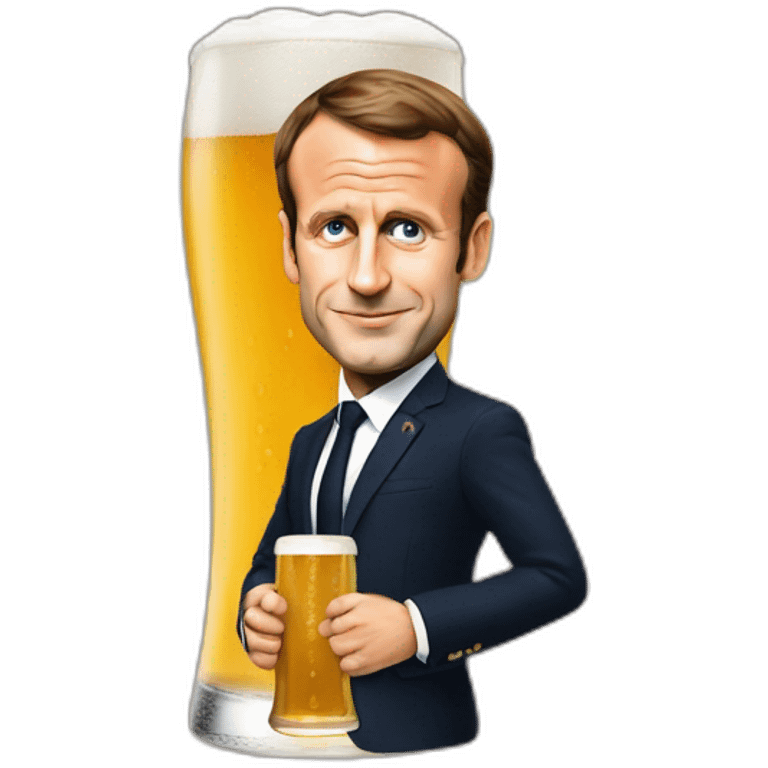 Emmanuel Macron drink beer emoji