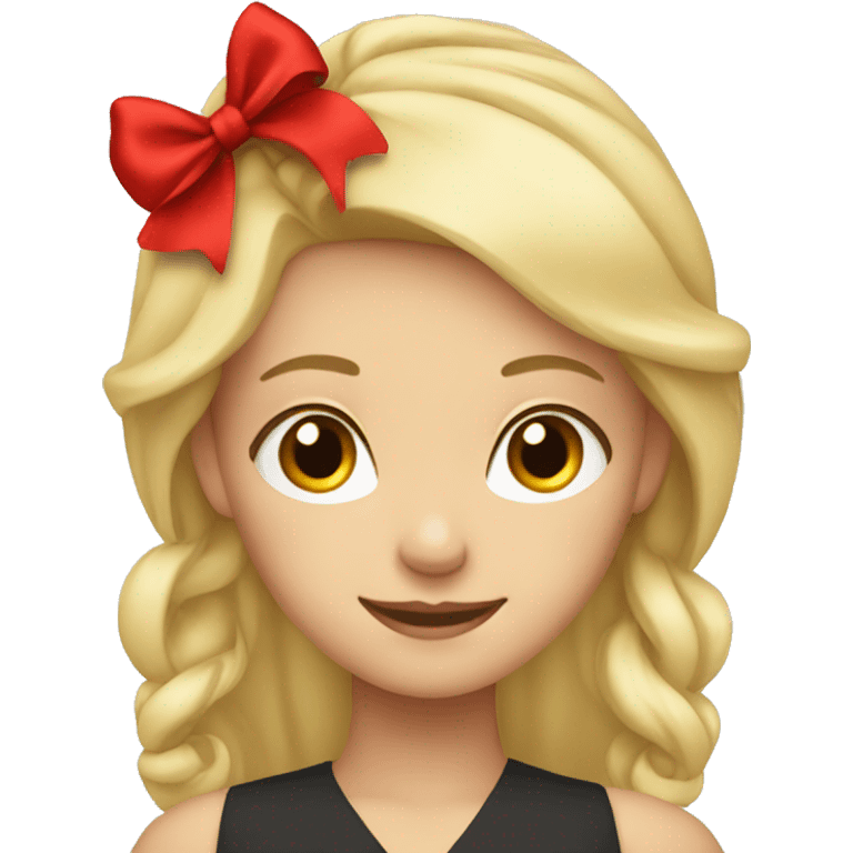 Blonde girl with red bow in hair  emoji