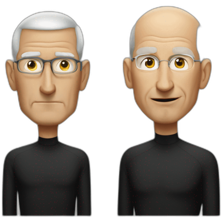 Tim Cook salute Steve Jobs no hair  emoji