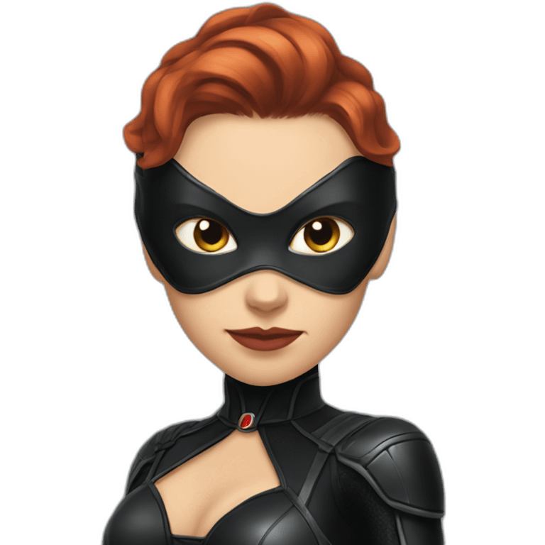 cat in black widow suit emoji