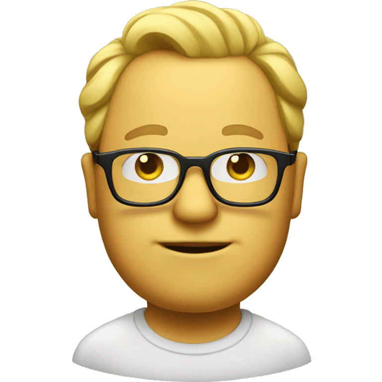 Yellow fat man in glasses with a "Canadian" hairstyle  emoji