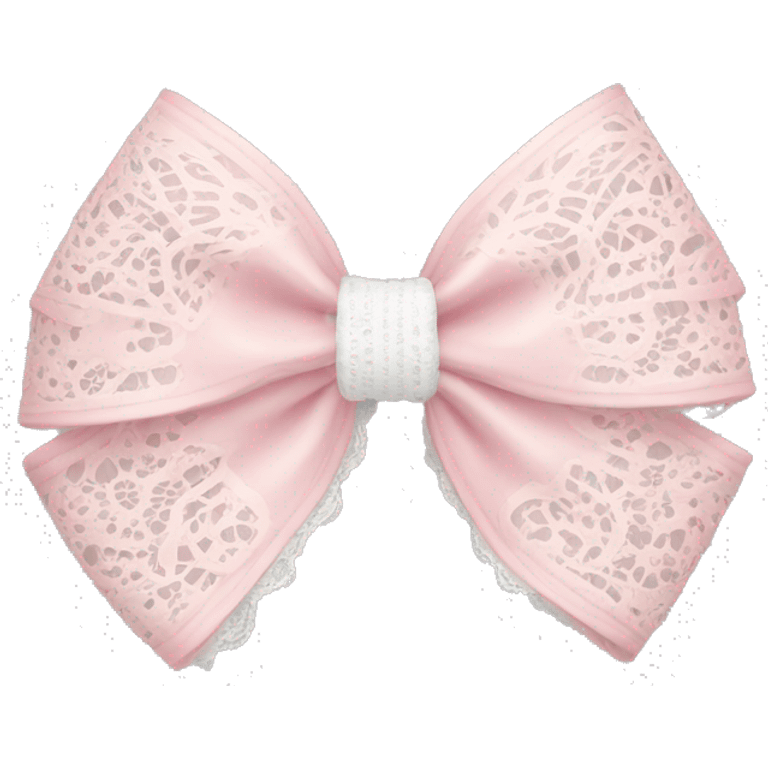 light pink bow with white lace  emoji