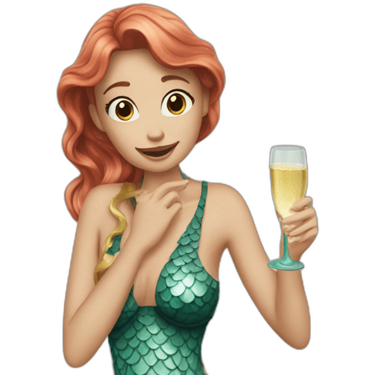 Mermaids drinking champagne emoji