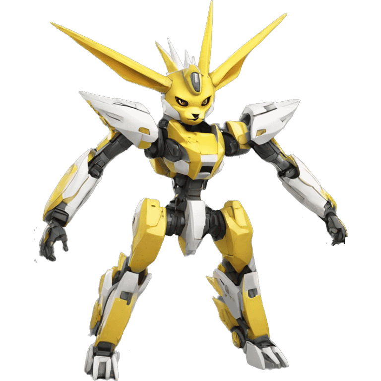 Futuristic mechanical Jolteon-mecha full body emoji