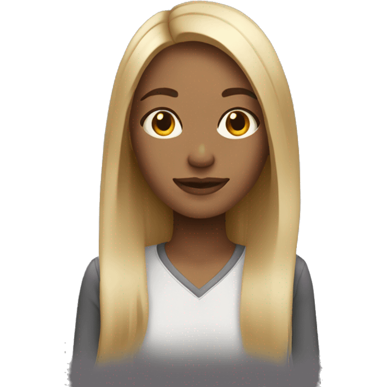 girl with long blonde highlights  emoji