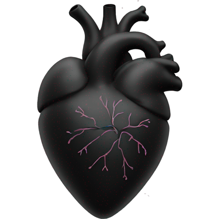 Black heart anatomically correct emoji