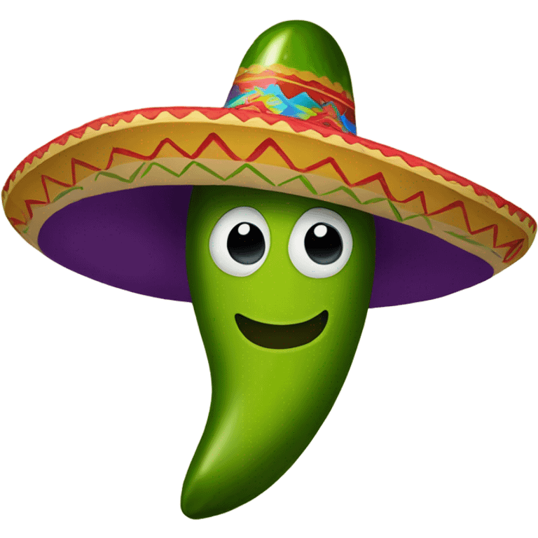 Spicy pickle wearing sombrero emoji