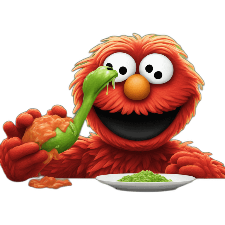 elmo eating pepe emoji