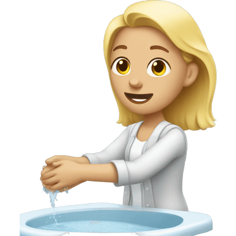 woman washes her hands emoji