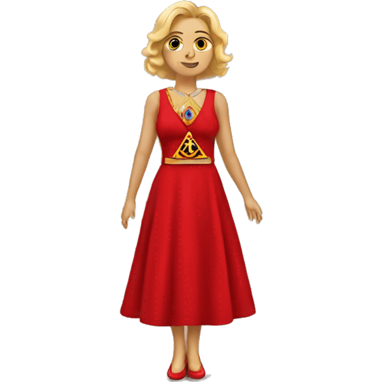 Female red dress Freemason  emoji