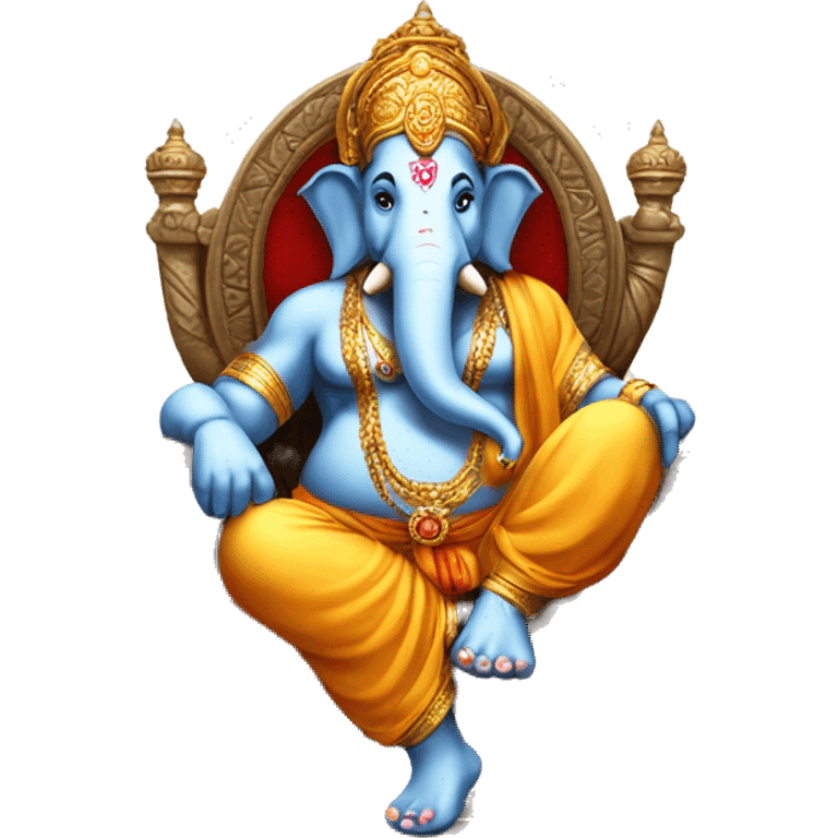 ganesha sitti on a Throne emoji emoji