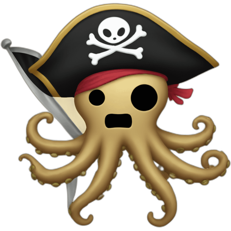 pirate flag with octopuss emoji