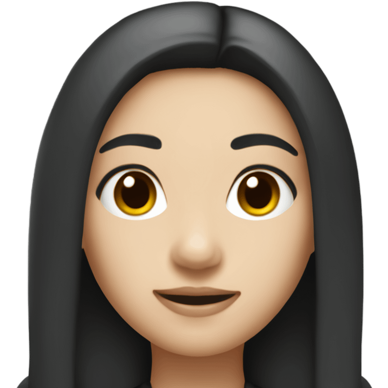 Asian girl with dark black brown hair in scuba fit emoji