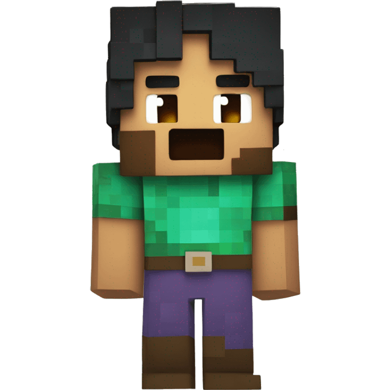 A retro minecraft character emoji