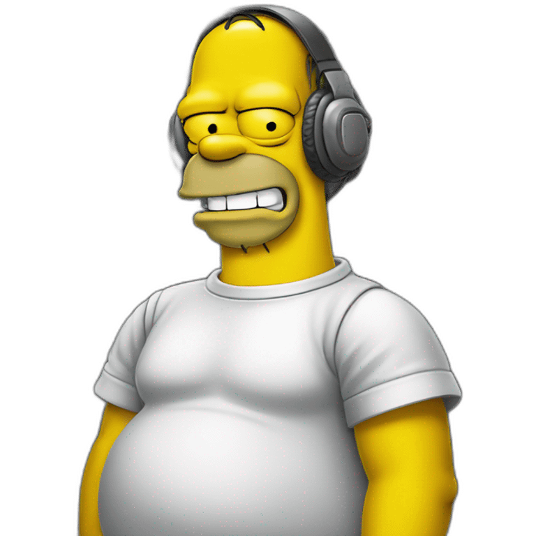 Homer Simpson with AC/DC shirt emoji