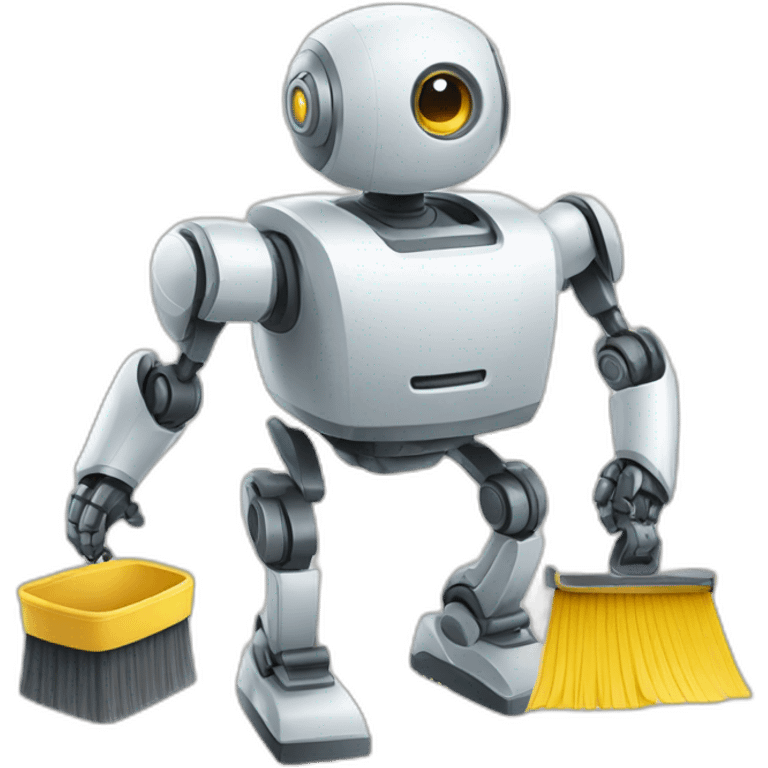 A robot doing household chores emoji