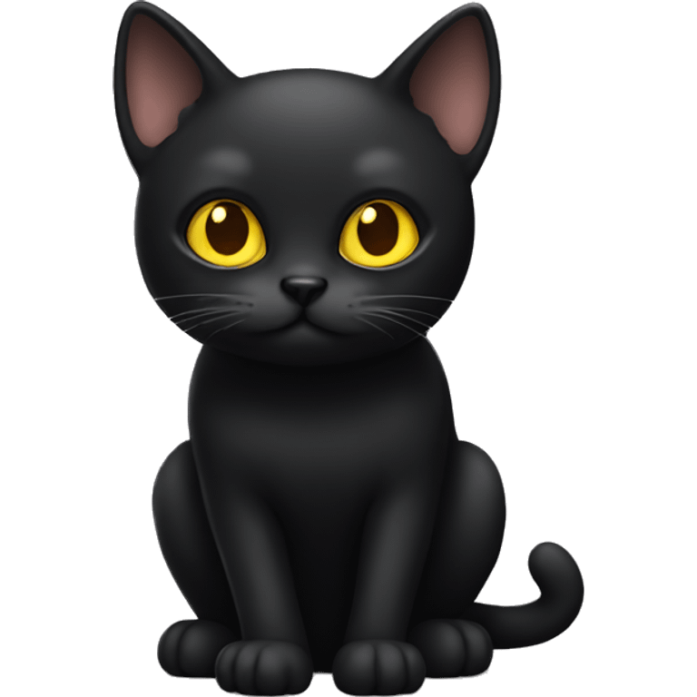 Black cat with yellow eyes  emoji