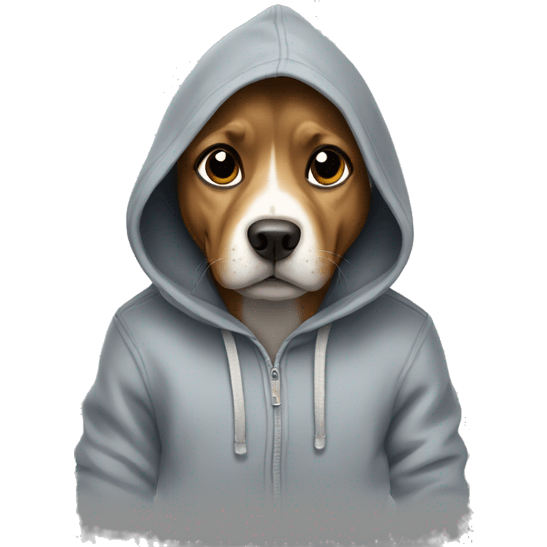 Dog wearing a hoodie emoji