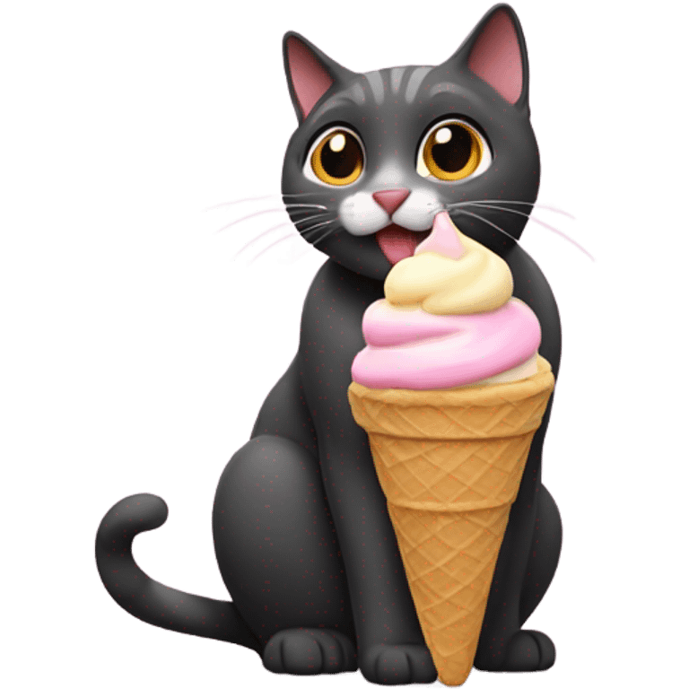 cat eating ice cream emoji