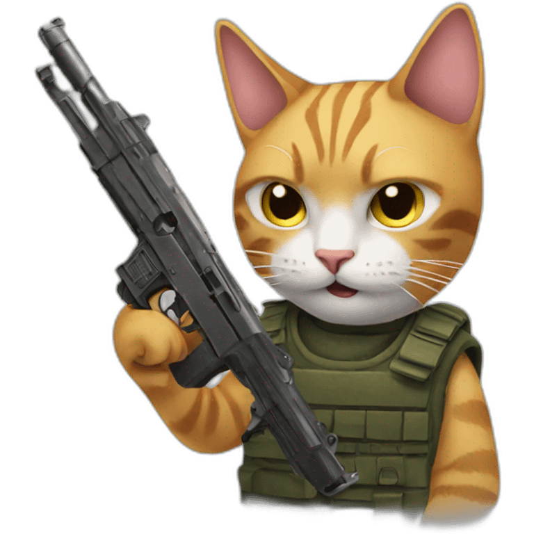 Cat holding gun emoji