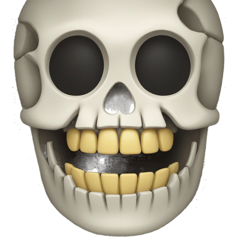 Skeleton face with buckteeth emoji